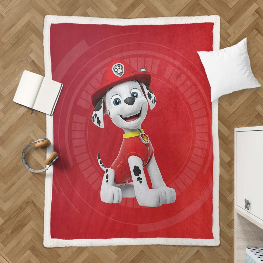 Paw Patrol Marshall Charakter Glückliches Gesicht 01 Decke - Fleecedecke – Bild 3