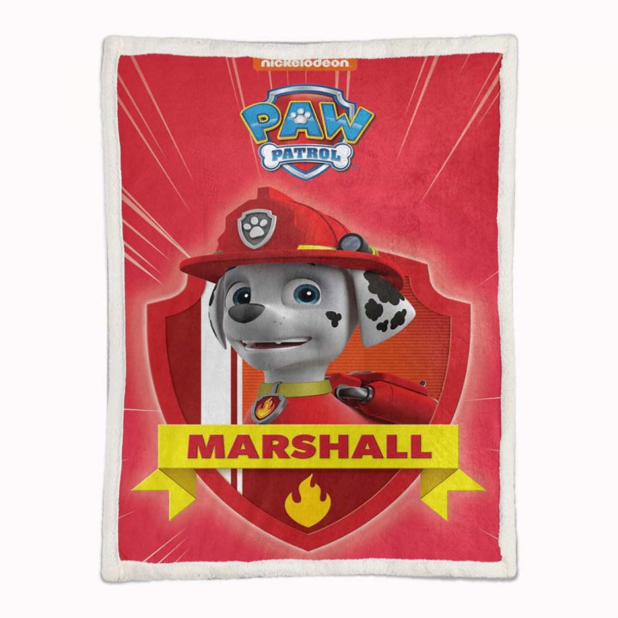 Paw Patrol Marshall Charakter Glückliches Gesicht 02 Decke - Fleecedecke – Bild 2