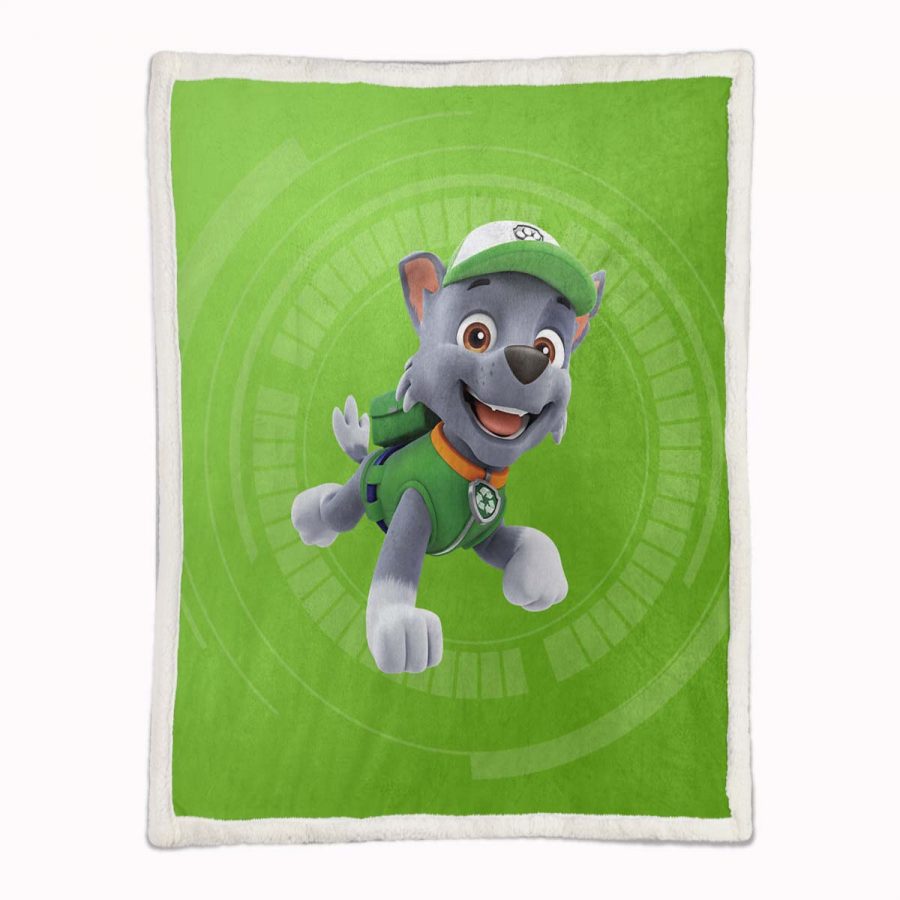 Paw Patrol Rocky Charakter Glückliches Gesicht 01 Decke - Fleecedecke – Bild 2