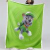 Paw Patrol Rocky Charakter Glückliches Gesicht 01 Decke - Fleecedecke