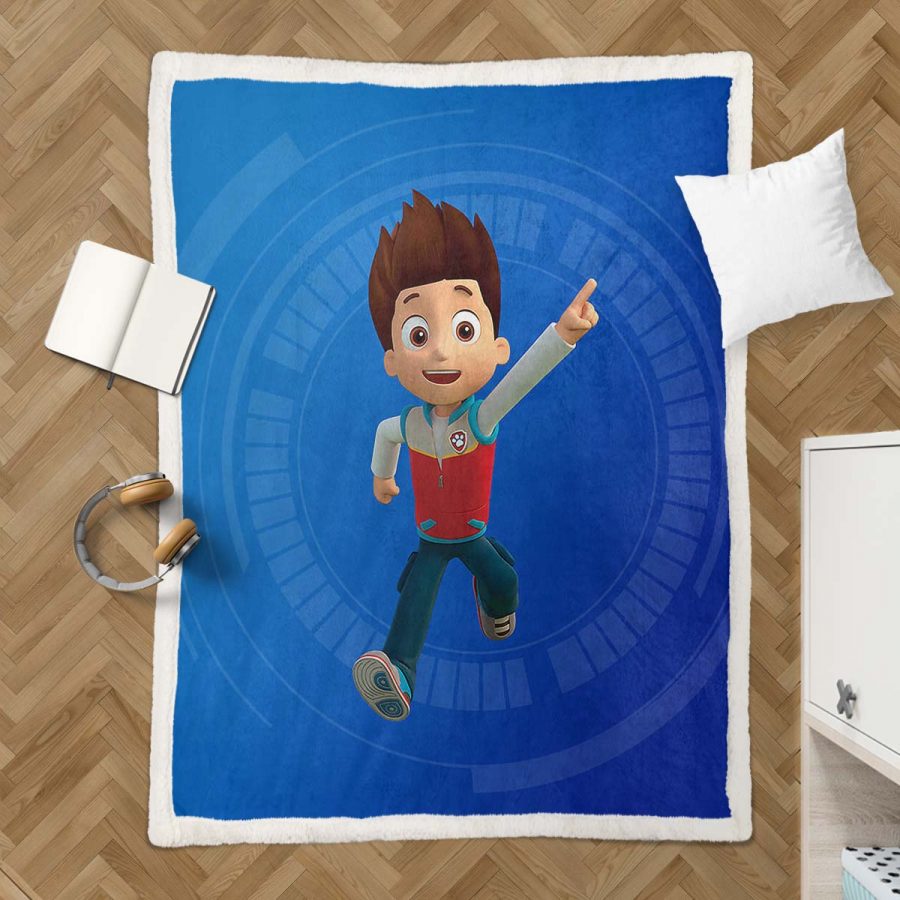 Paw Patrol Ryder Charakter Glückliches Gesicht 02 Decke - Fleecedecke – Bild 3
