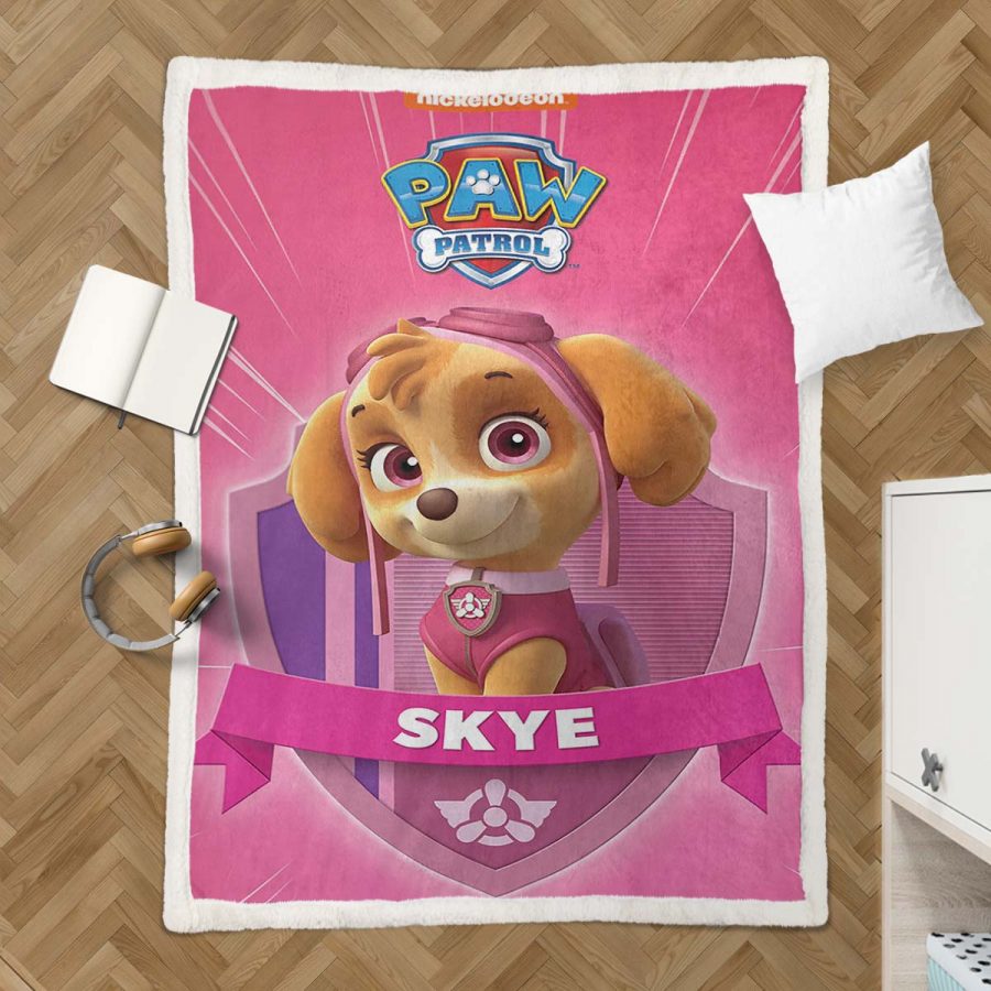 Paw Patrol Skye Charakter Glückliches Gesicht 02 Decke - Fleecedecke – Bild 3