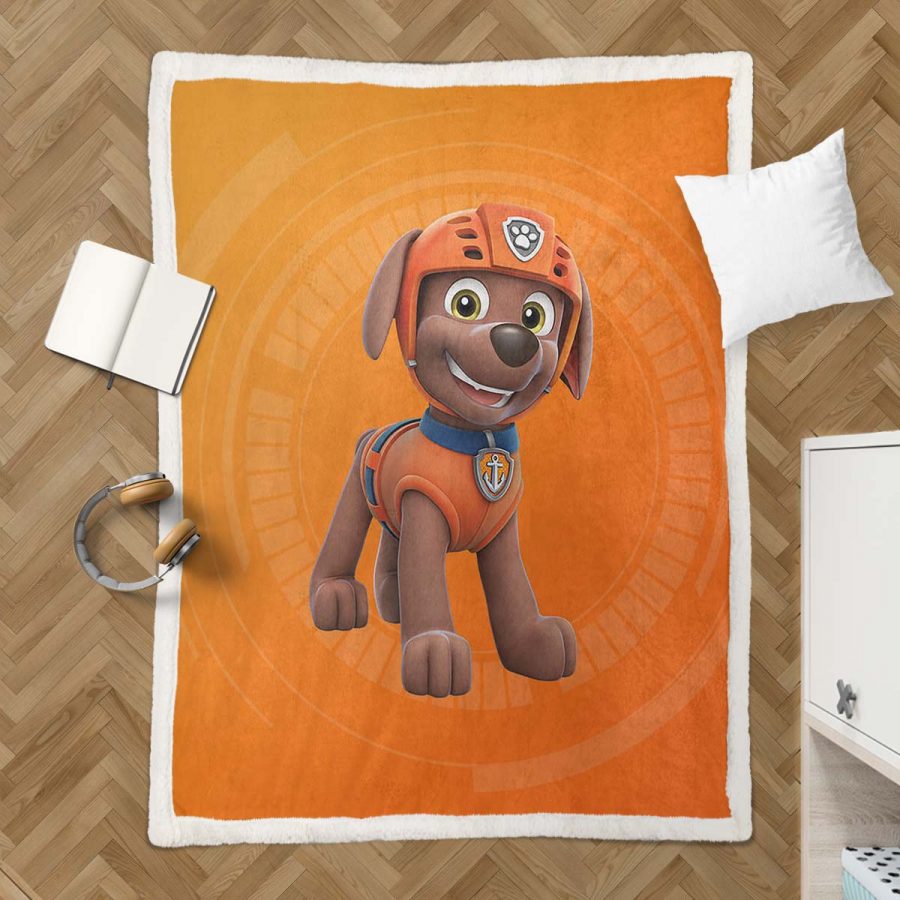 Paw Patrol Zuma Charakter Glückliches Gesicht 01 Decke - Fleecedecke – Bild 3