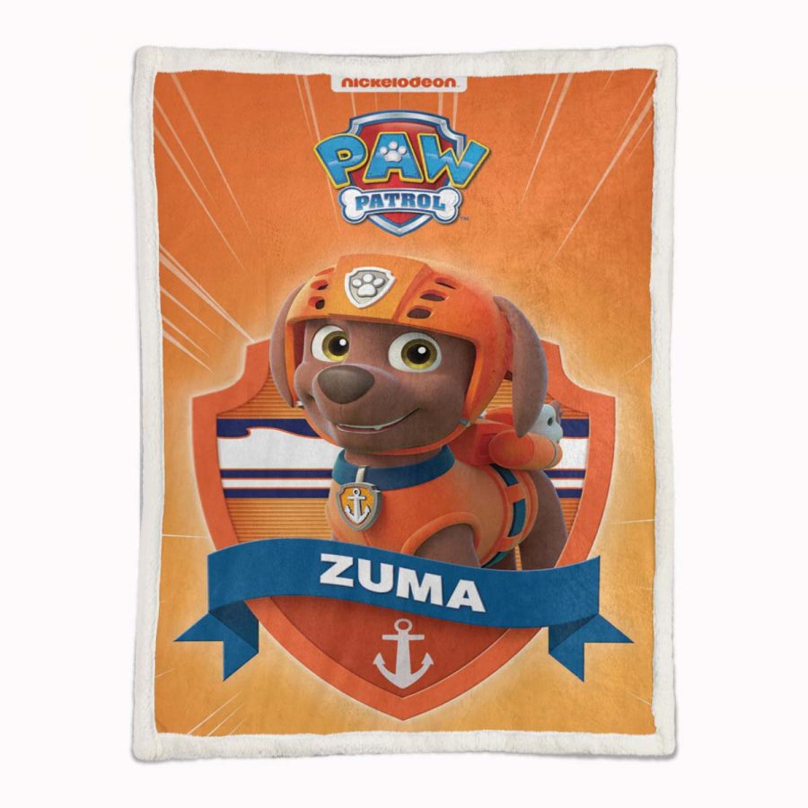 Paw Patrol Zuma Charakter Glückliches Gesicht 02 Decke - Fleecedecke – Bild 2