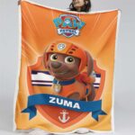 Paw Patrol Zuma Charakter Glückliches Gesicht 02 Decke – Fleecedecke