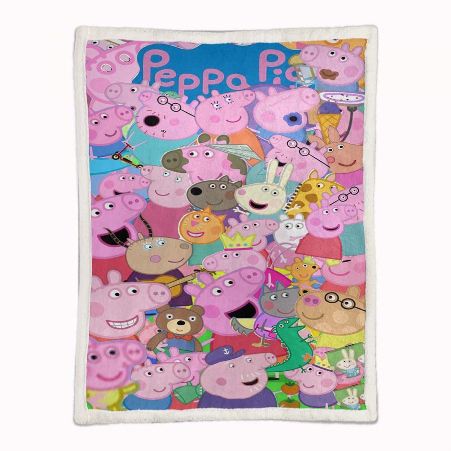 Peppa Pig Alle Charaktere 02 Decke - Fleecedecke – Bild 2