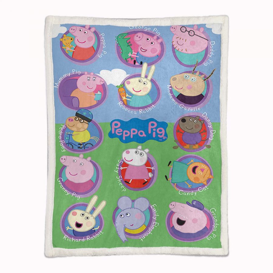 Peppa Pig Alle Charaktere 03 Decke - Fleecedecke – Bild 2