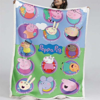 Peppa Pig Alle Charaktere 03 Decke - Fleecedecke
