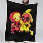 Pikachu und Deadpool Decke – Fleecedecke