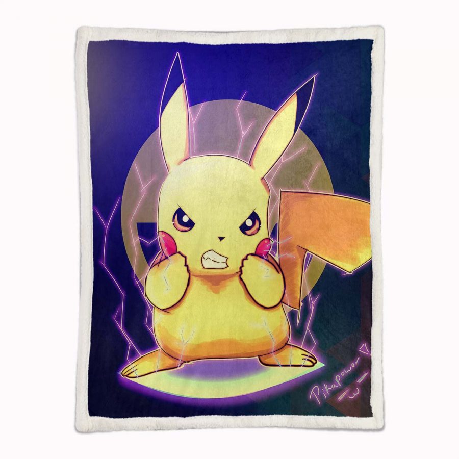 Pikachu wütend 1001 Decke - Fleecedecke – Bild 2