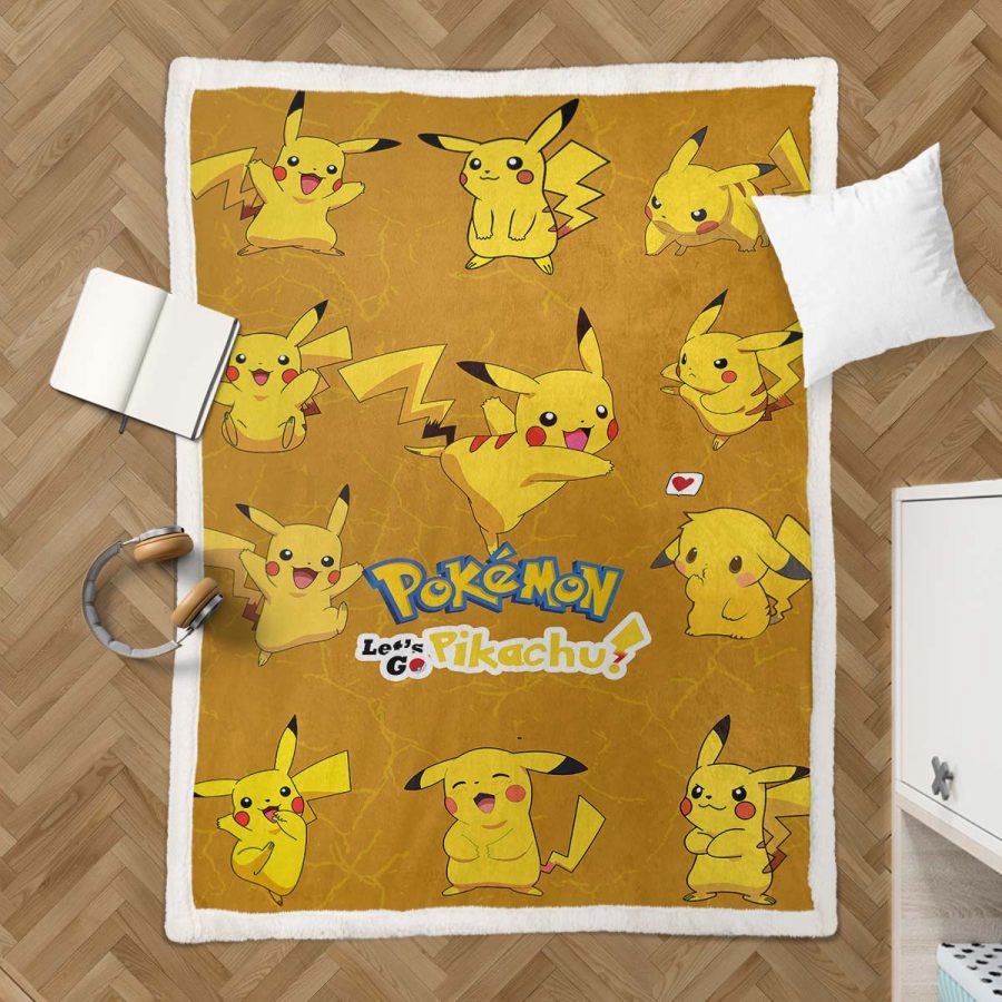Pikachu süß 1001 Decke - Fleecedecke – Bild 3