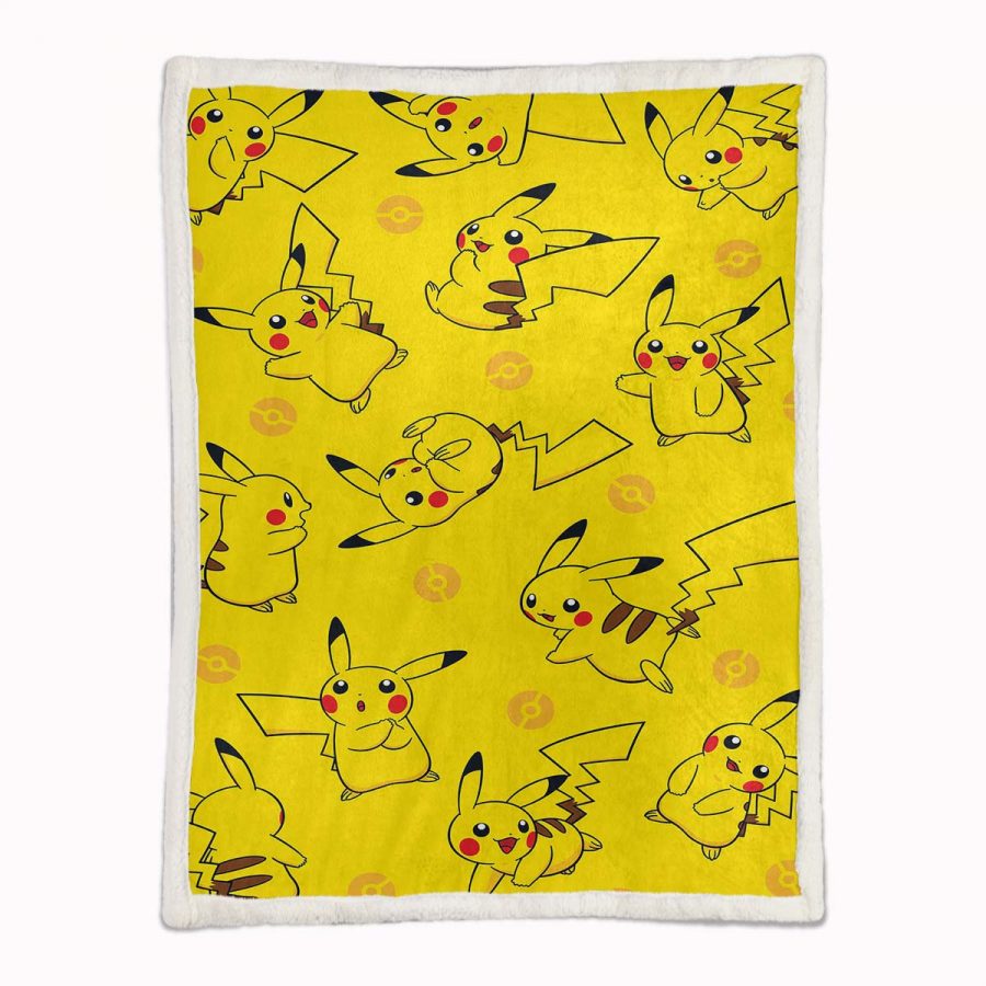Pikachu süß 1002 Decke - Fleecedecke – Bild 2