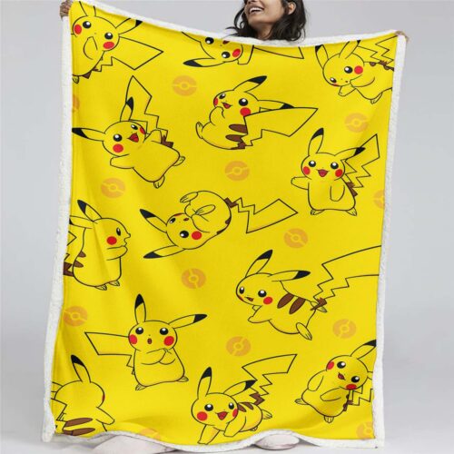 Pikachu süß 1002 Decke - Fleecedecke