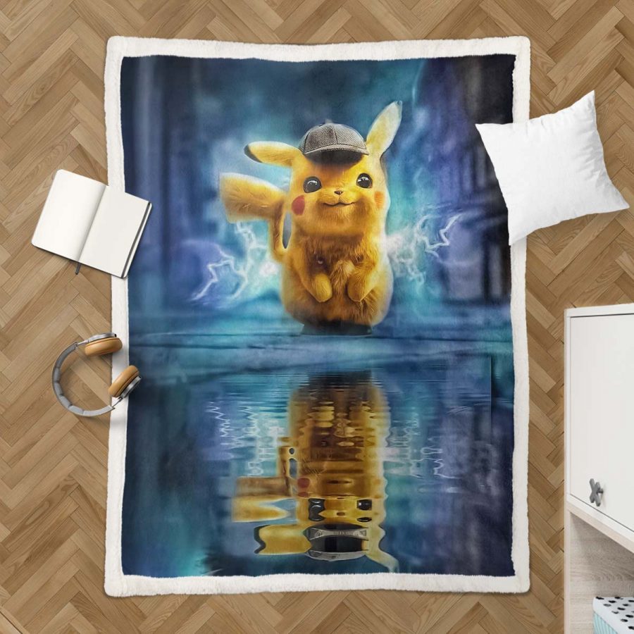 Pikachu Detektiv 1 Decke - Fleecedecke – Bild 3