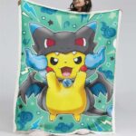 Pikachu Glücklich 1002 Decke – Fleecedecke