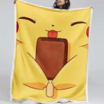 Pikachu, glückliches Gesicht Decke – Fleecedecke