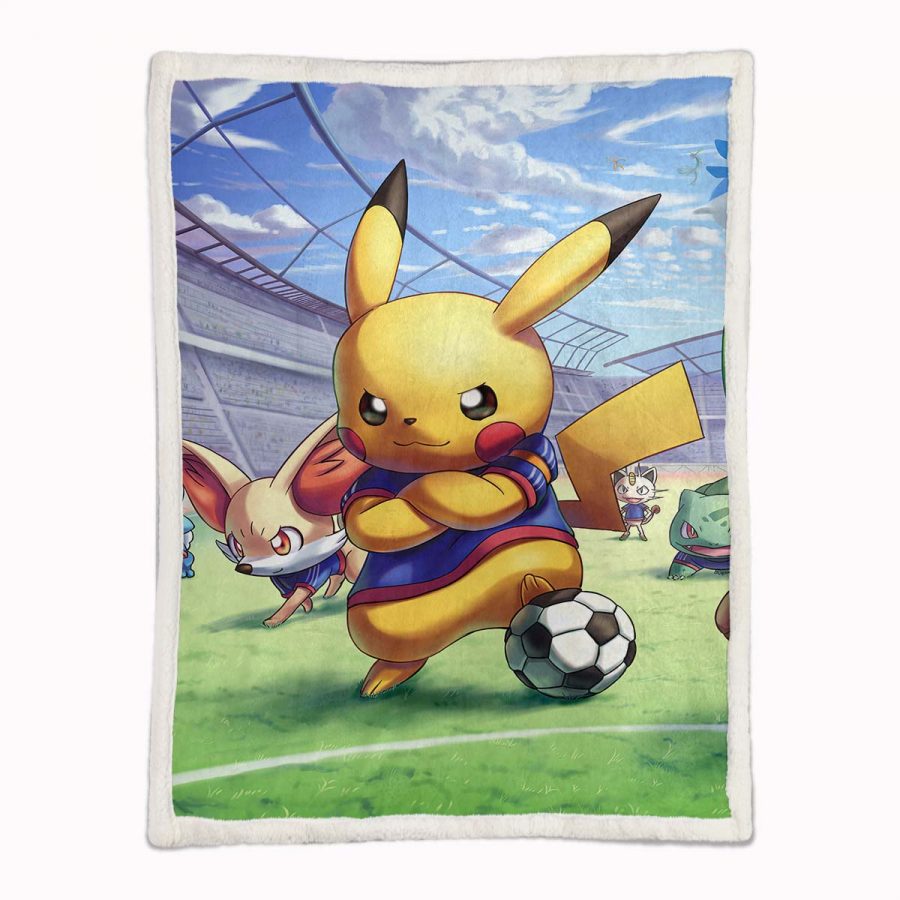 Pikachu spielt Fußball, so cool 2 Decke - Fleecedecke – Bild 2
