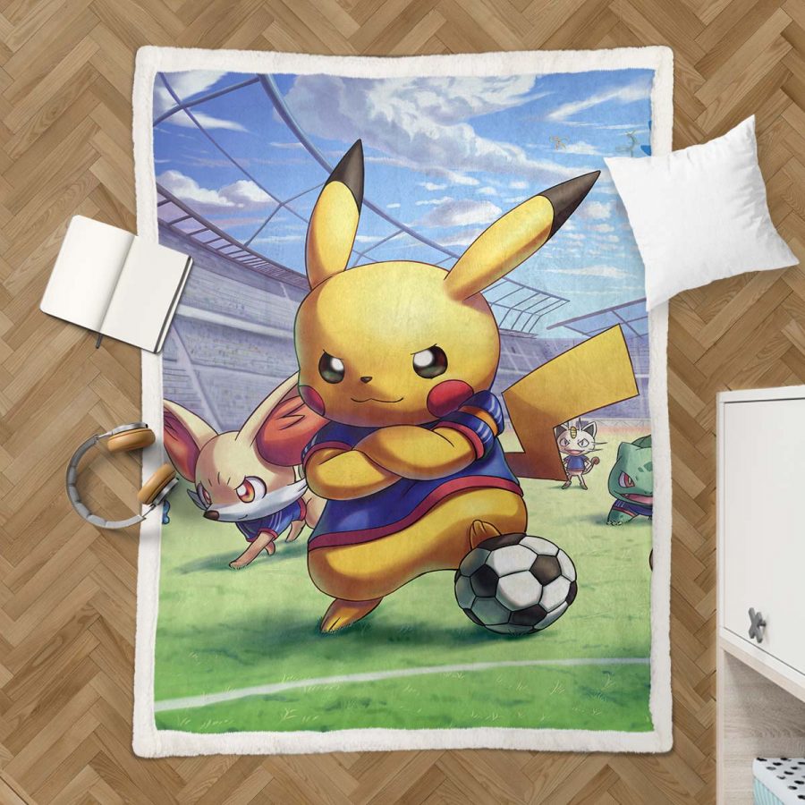 Pikachu spielt Fußball, so cool 2 Decke - Fleecedecke – Bild 3