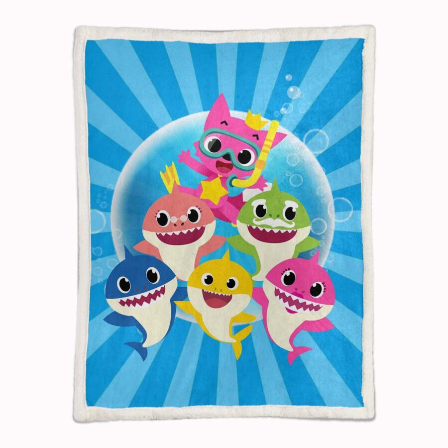 Pinkfong mit der Babyhai-Familie 02 Decke - Fleecedecke – Bild 2