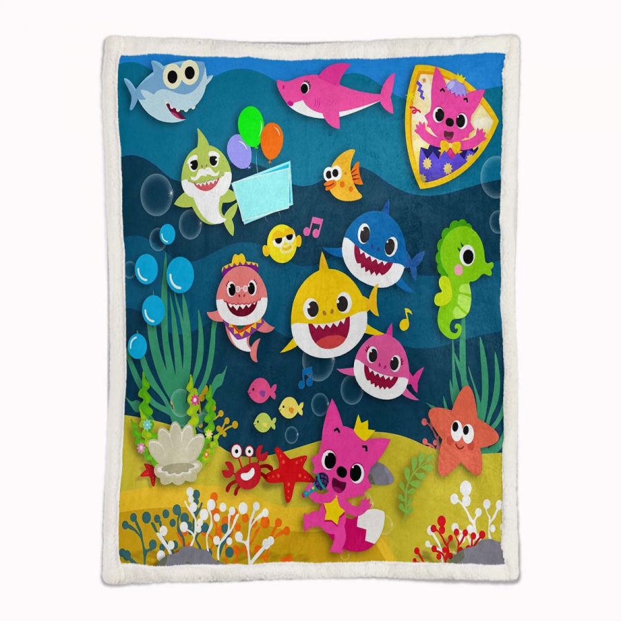 Pinkfong mit der Babyhai-Familie 03 Decke - Fleecedecke – Bild 2