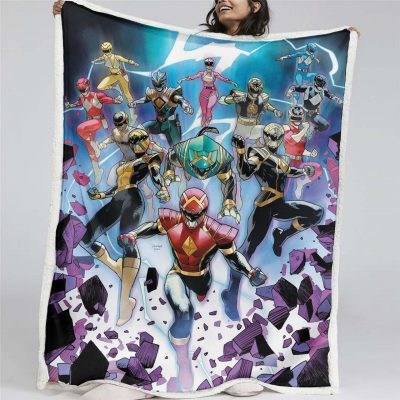 Power Rangers Alle Charaktere 04 Decke - Fleecedecke