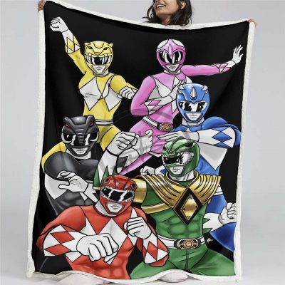 Power Rangers Alle Charaktere 06 Decke - Fleecedecke