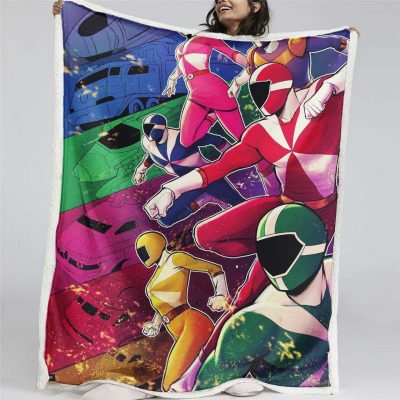 Power Rangers Alle Charaktere 14 Decke - Fleecedecke