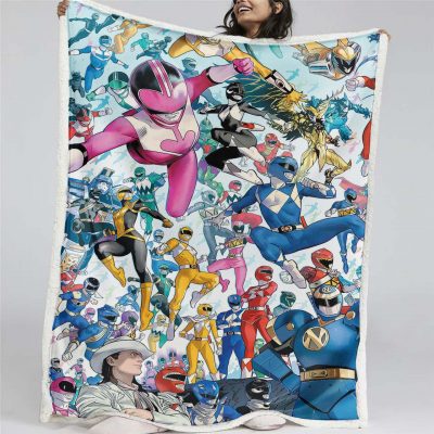 Power Rangers Alle Charaktere 19 Decke - Fleecedecke