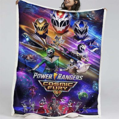 Power Rangers Alle Charaktere Cosmic Cury Decke - Fleecedecke