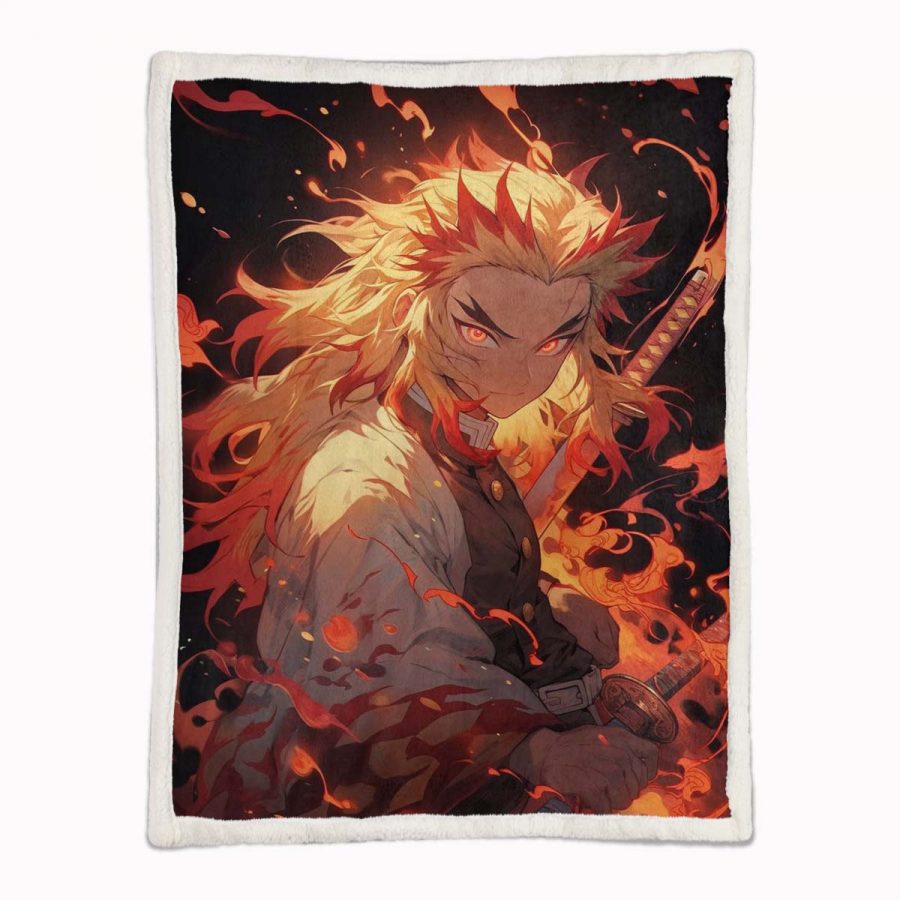 Rengoku Demon Slayer 02 Decke - Fleecedecke – Bild 2