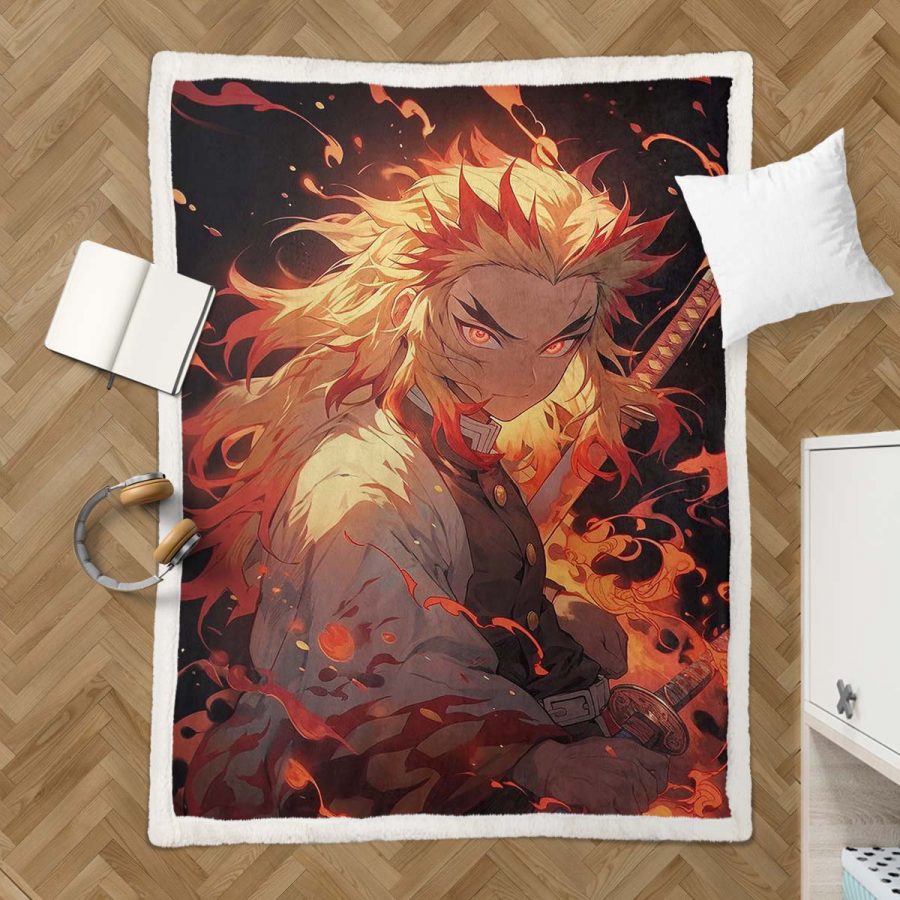 Rengoku Demon Slayer 02 Decke - Fleecedecke – Bild 3