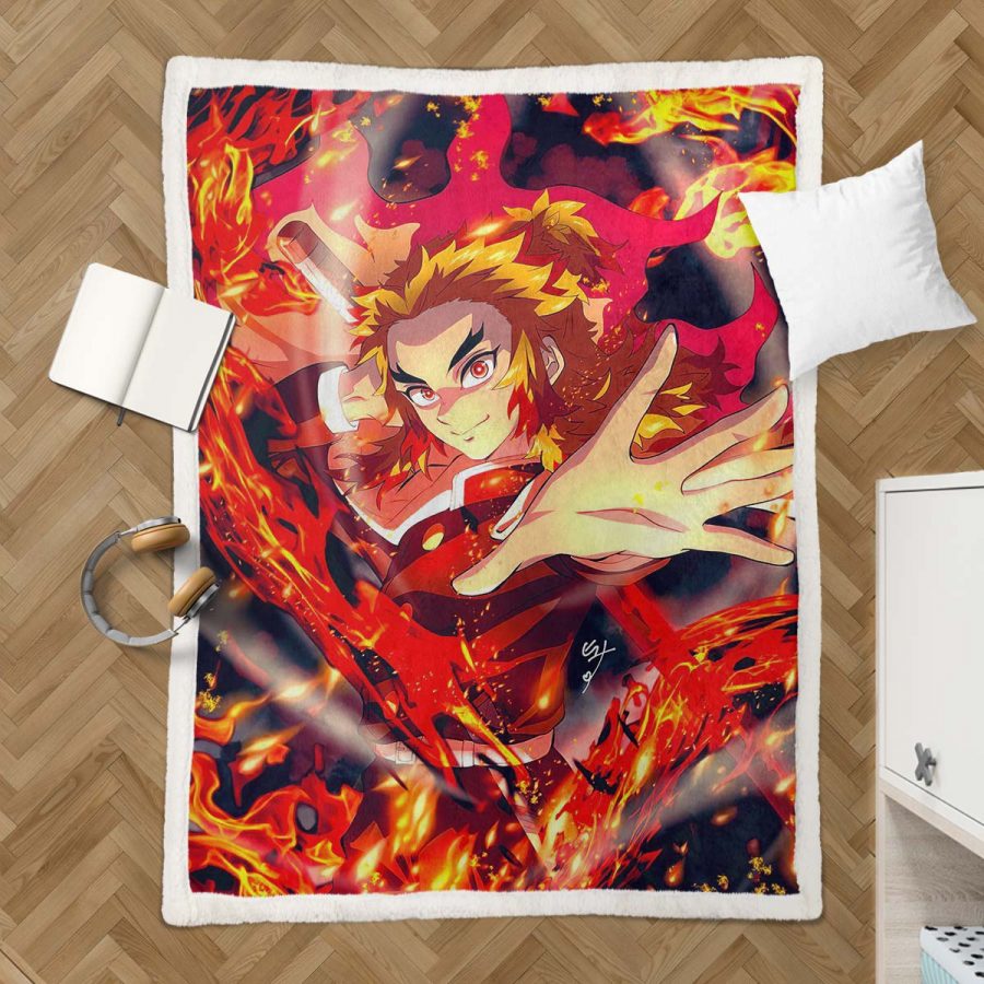 Rengoku Demon Slayer 03 Decke - Fleecedecke – Bild 3