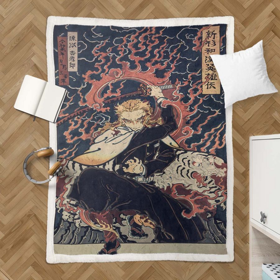 Rengoku Demon Slayer 04 Decke - Fleecedecke – Bild 3