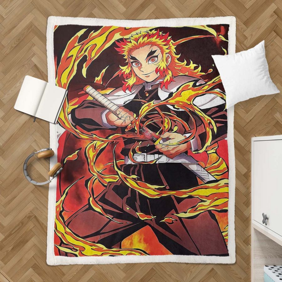 Rengoku Demon Slayer 05 Decke - Fleecedecke – Bild 3