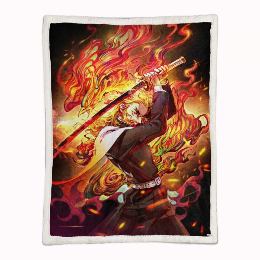 Rengoku Demon Slayer 06 Decke - Fleecedecke – Bild 2