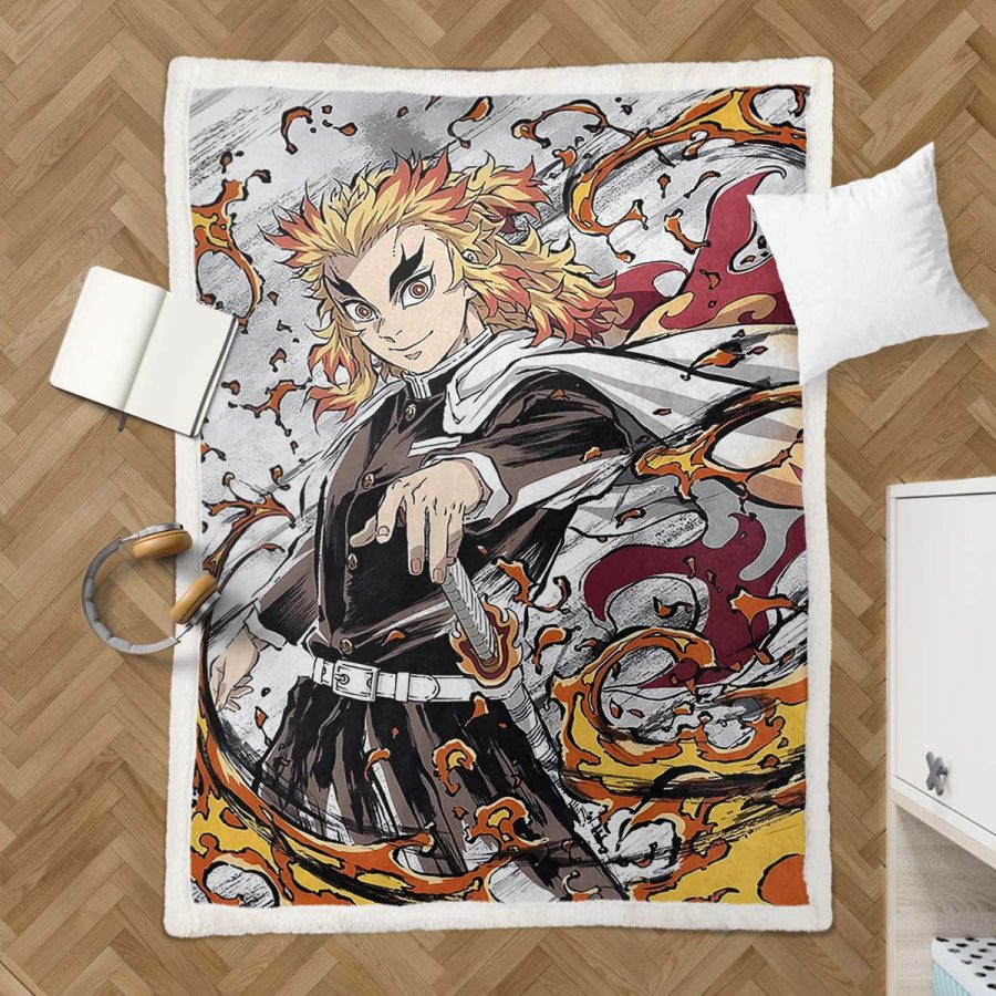 Rengoku Demon Slayer 07 Decke - Fleecedecke – Bild 3