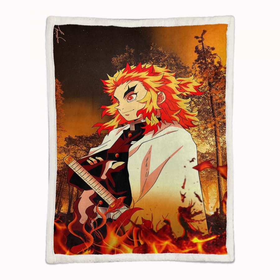 Rengoku Demon Slayer 08 Decke - Fleecedecke – Bild 2