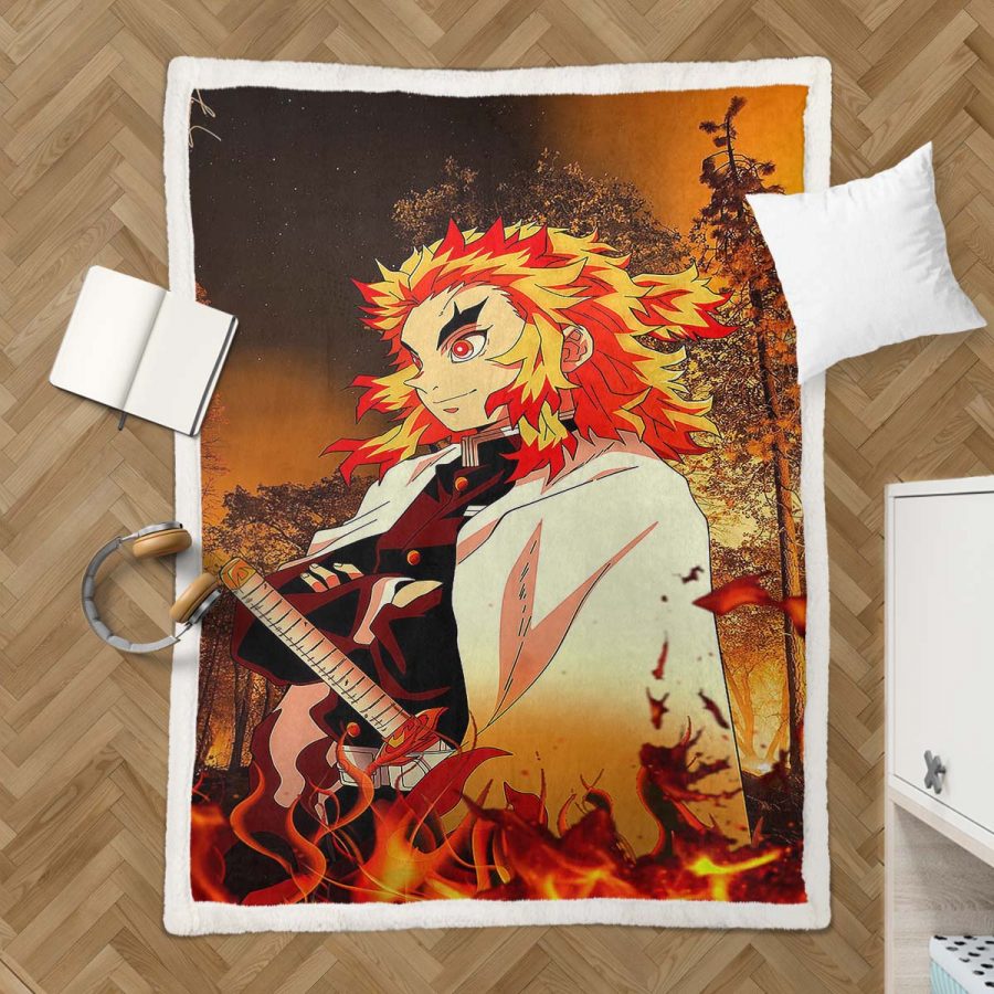 Rengoku Demon Slayer 08 Decke - Fleecedecke – Bild 3