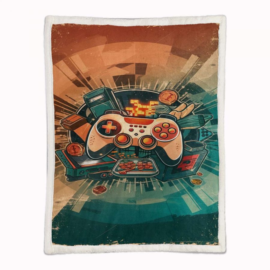 Retro-Vintage-Steuerung für Spiele Decke - Fleecedecke – Bild 2