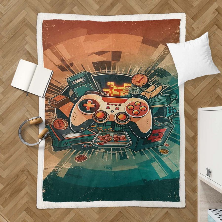 Retro-Vintage-Steuerung für Spiele Decke - Fleecedecke – Bild 3
