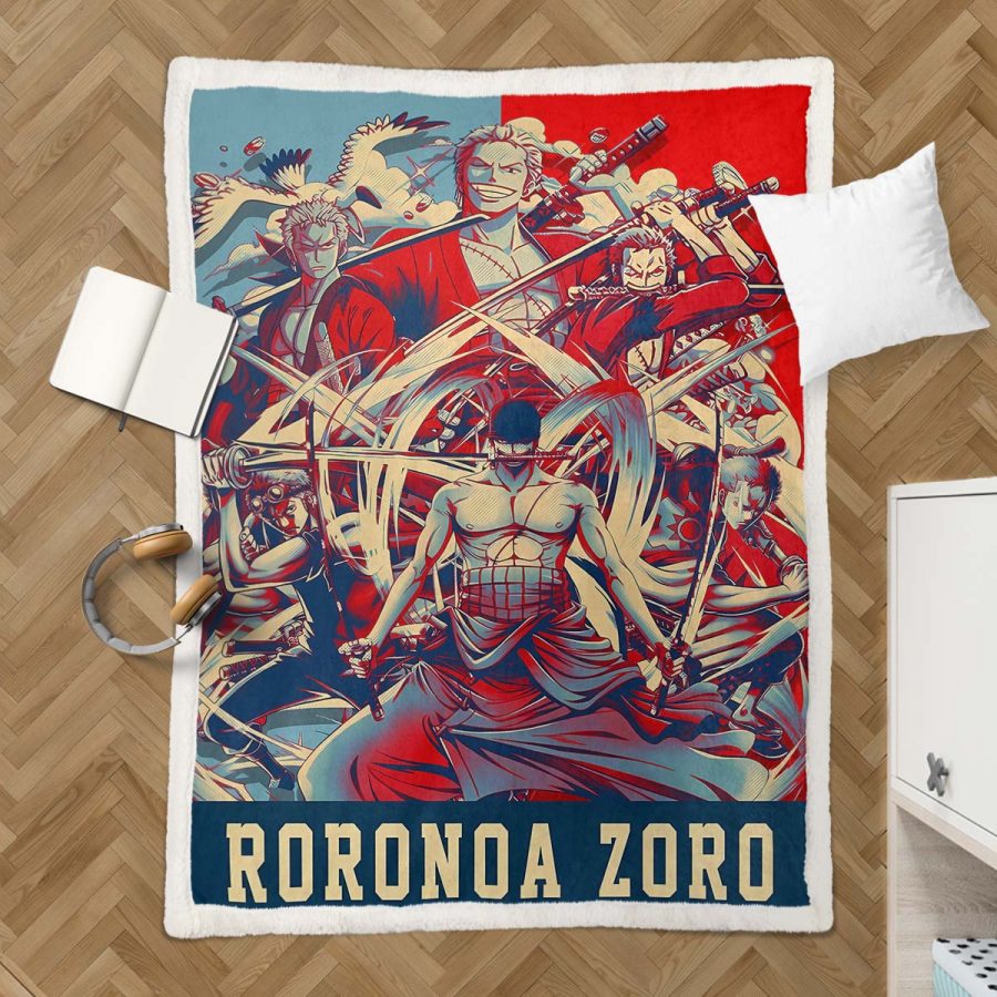 Lorenor Zorro One Piece 01 Decke - Fleecedecke – Bild 3