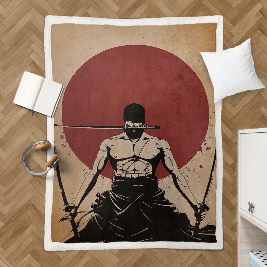 Lorenor Zorro One Piece 02 Decke - Fleecedecke – Bild 3