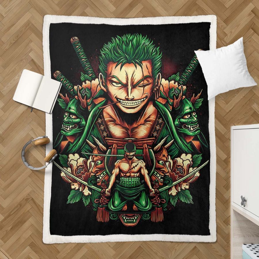 Lorenor Zorro One Piece 04 Decke - Fleecedecke – Bild 3