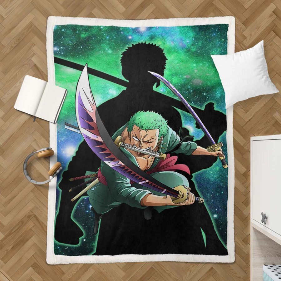 Lorenor Zorro One Piece 05 Decke - Fleecedecke – Bild 3