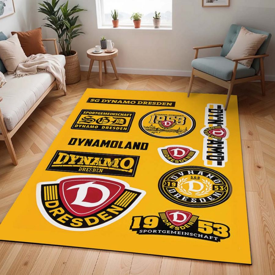 SG Dynamo Dresden gelber Hintergrund Stil 02 Teppich – Bild 2