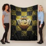 SG Dynamo Dresden gelb schwarz kariert Fleecedecke – Decke