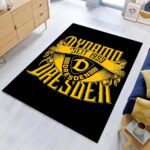 SG Dynamo Dresden gelb schwarz auf schwarzem Hintergrund Teppich