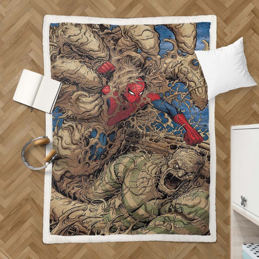 Spiderman und Sandman Decke - Fleecedecke – Bild 3