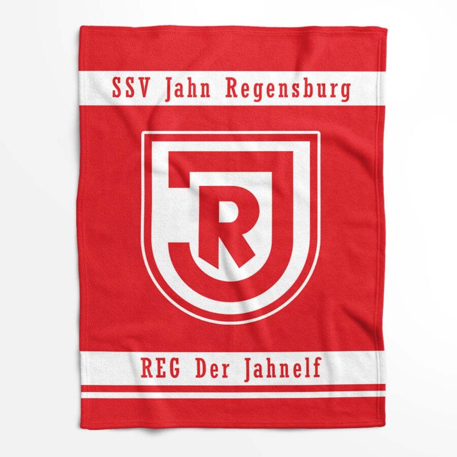SSV Jahn Regensburg rot weiß 05 Fleecedecke - Decke – Bild 2
