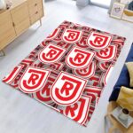 SSV Jahn Regensburg rot-weißes Muster Teppich